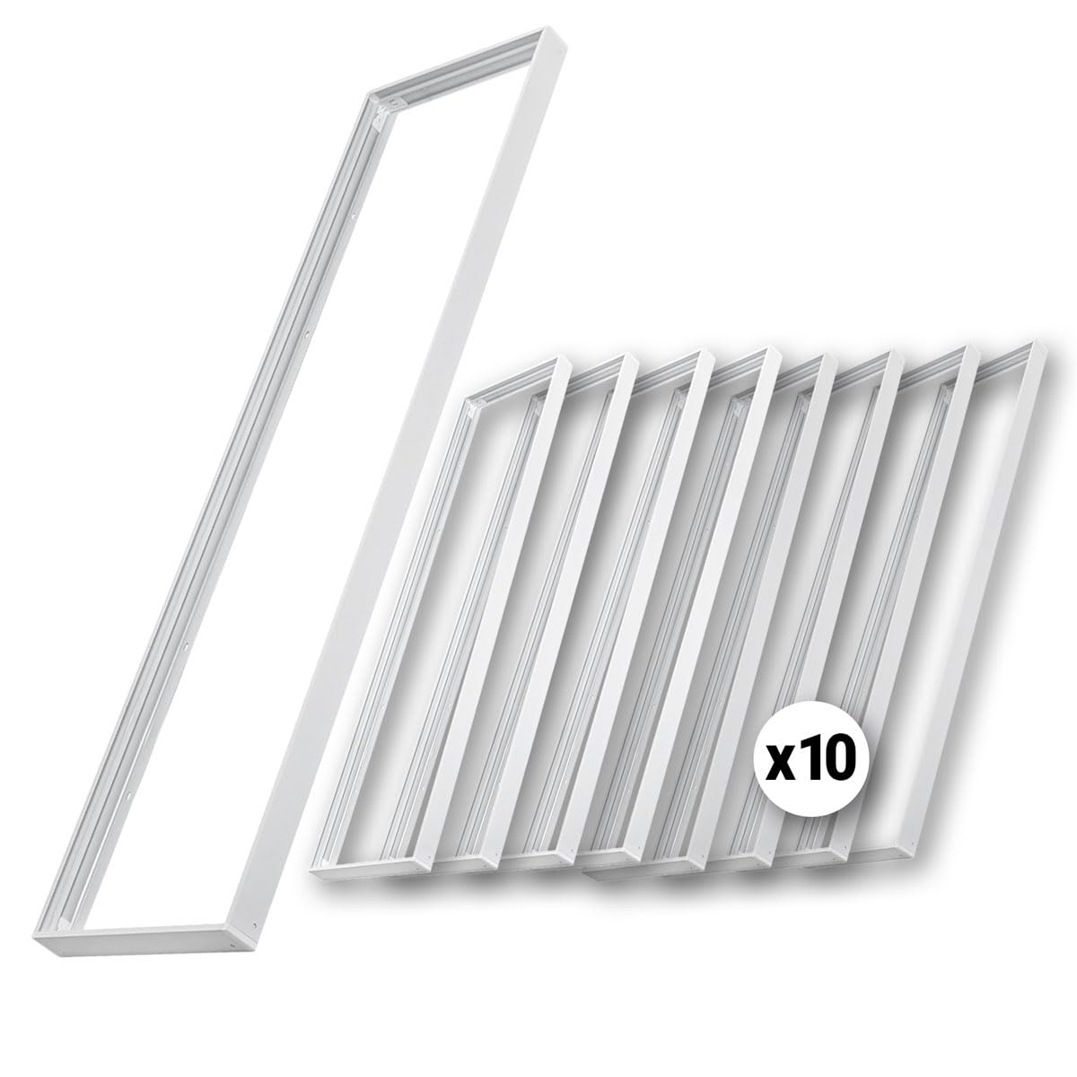 10x LED Panel Aufbaurahmen 120x30cm Montagerahmen Aluminium