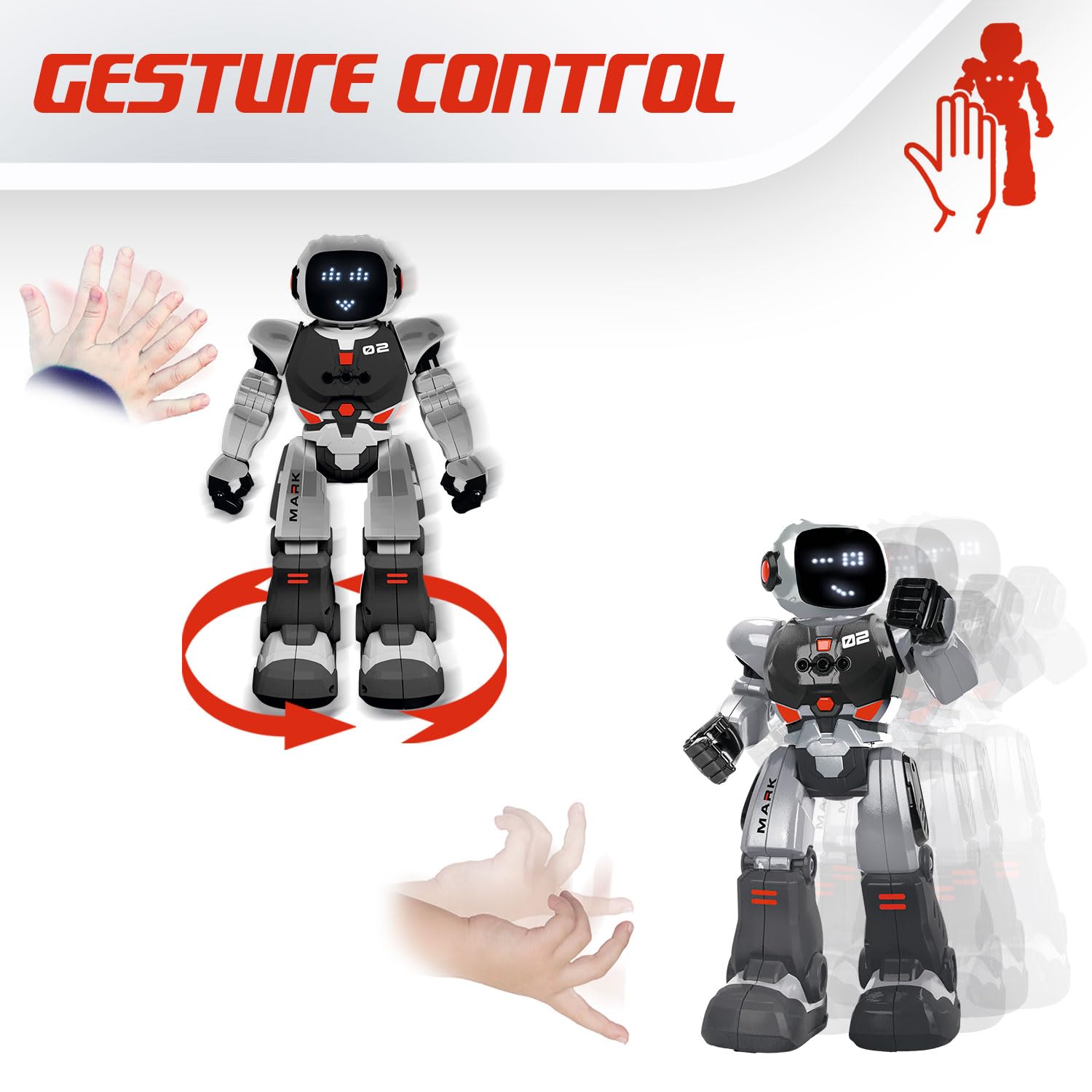 Xtrem Bots - Mark | Robot Juguete | Robot Niños 20 Expresiones Faciales Y Programable | Robots Inteligente Y Teledirigido | Juguetes Niño 5 Años O Más | Robotica para Niños | Regalo Niño 5 Años