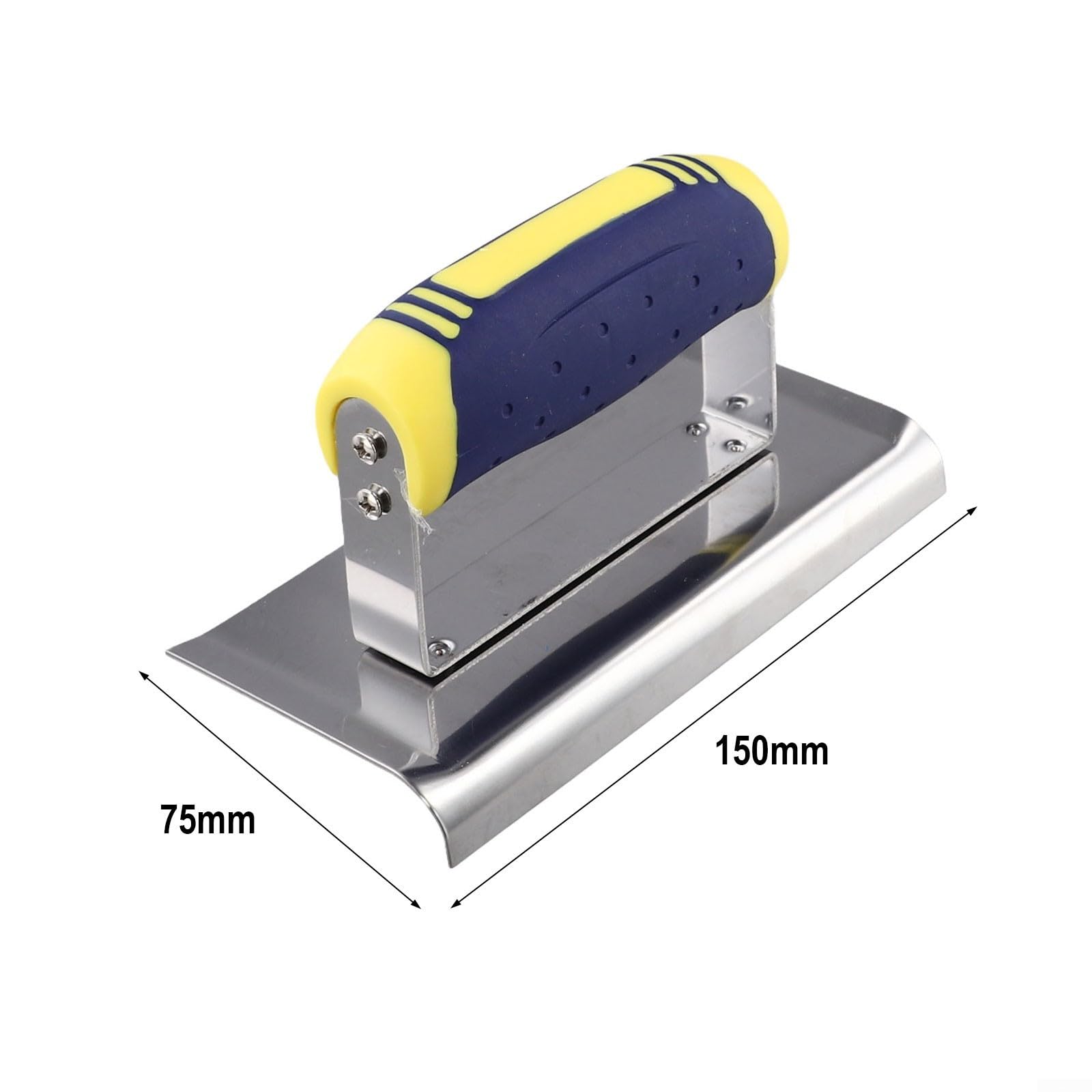 Lot de 2 outils de rainurage en acier inoxydable pour bordure de finition en plâtre, ciment et rainures propres, 80 x 50 mm à 150 x 80 mm (courbé+)