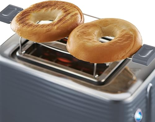 Russell Hobbs Grille Pain [Fentes Extra Larges] Inspire Gris (Design Moderne, Contrôle Brunissage ajustable, Tout type de pain, Décongèle, Chauffe Viennoiserie,Tiroir Ramasse Miettes) 24373-56 - 6