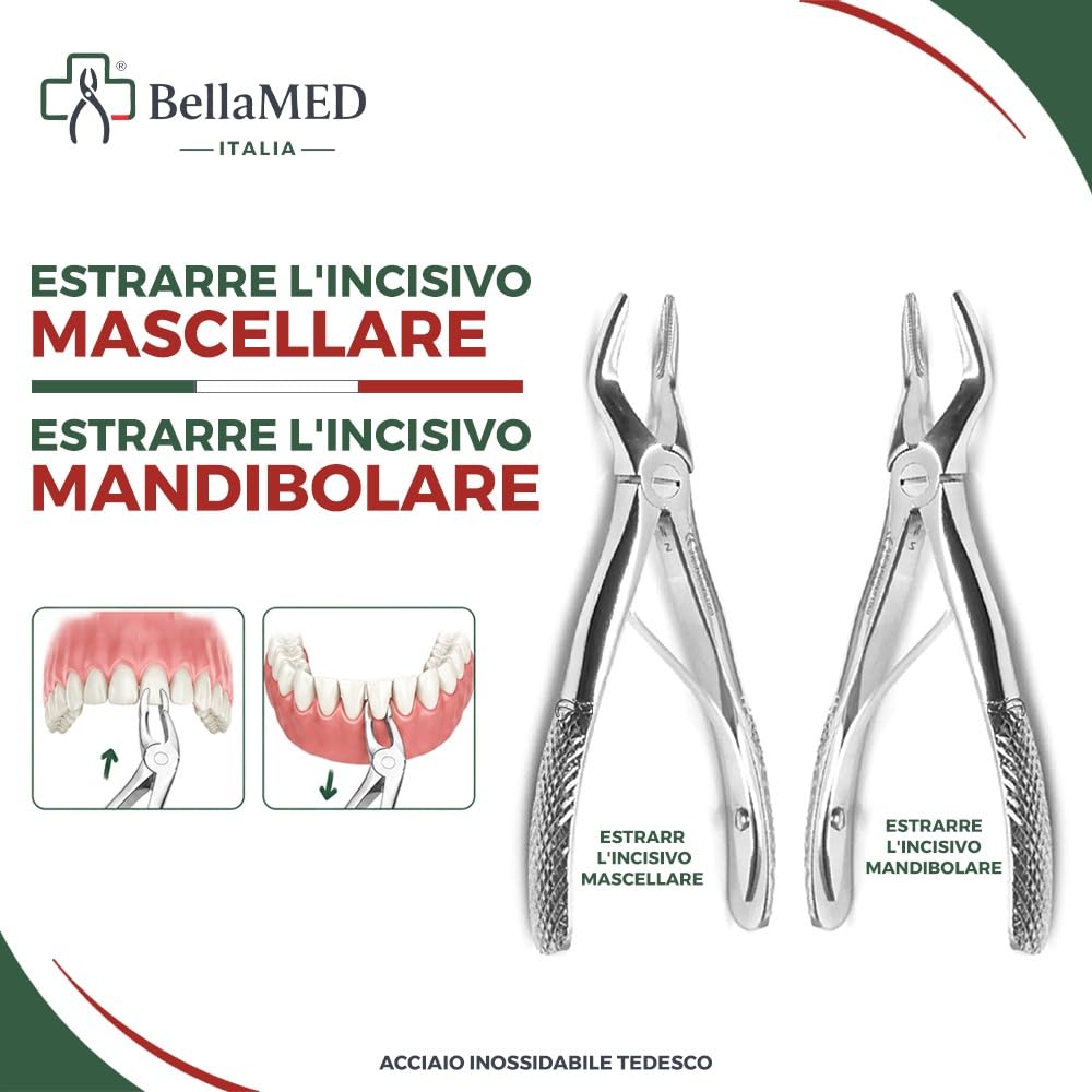 Baby Set 7 Pinze Estrazione Dentale Pediatrica CE | Acciaio Inossidabile, Autoclavabile, Impugnatura Ergonomica, Denti da Latte, Uso Professionale