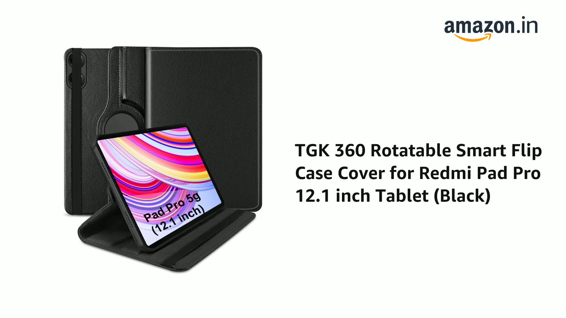 TGK 360 Rotatable Smart Flip Case Cover for Redmi Pad Pro 12.1