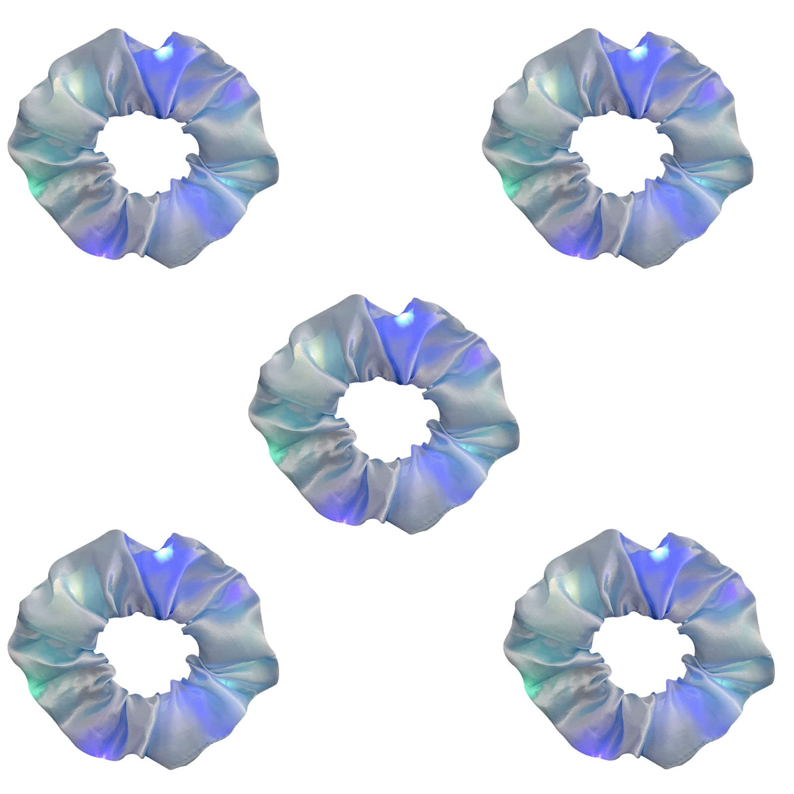 5PC Luminous Hair Accessories Soft Cute Silk Multiple Light Modes for Women Girls Club