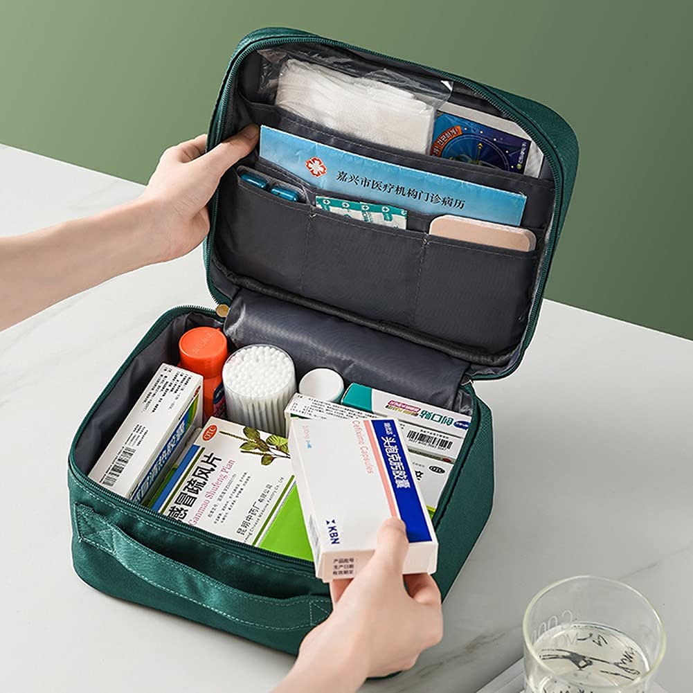 Botiquín de Primeros Auxilios Botiquín Botiquines de Primeros Auxilios Caja de Almacenamiento de medicamentos Grande Caja de plástico con Compartimentos Caja de Almacenamiento de Primeros