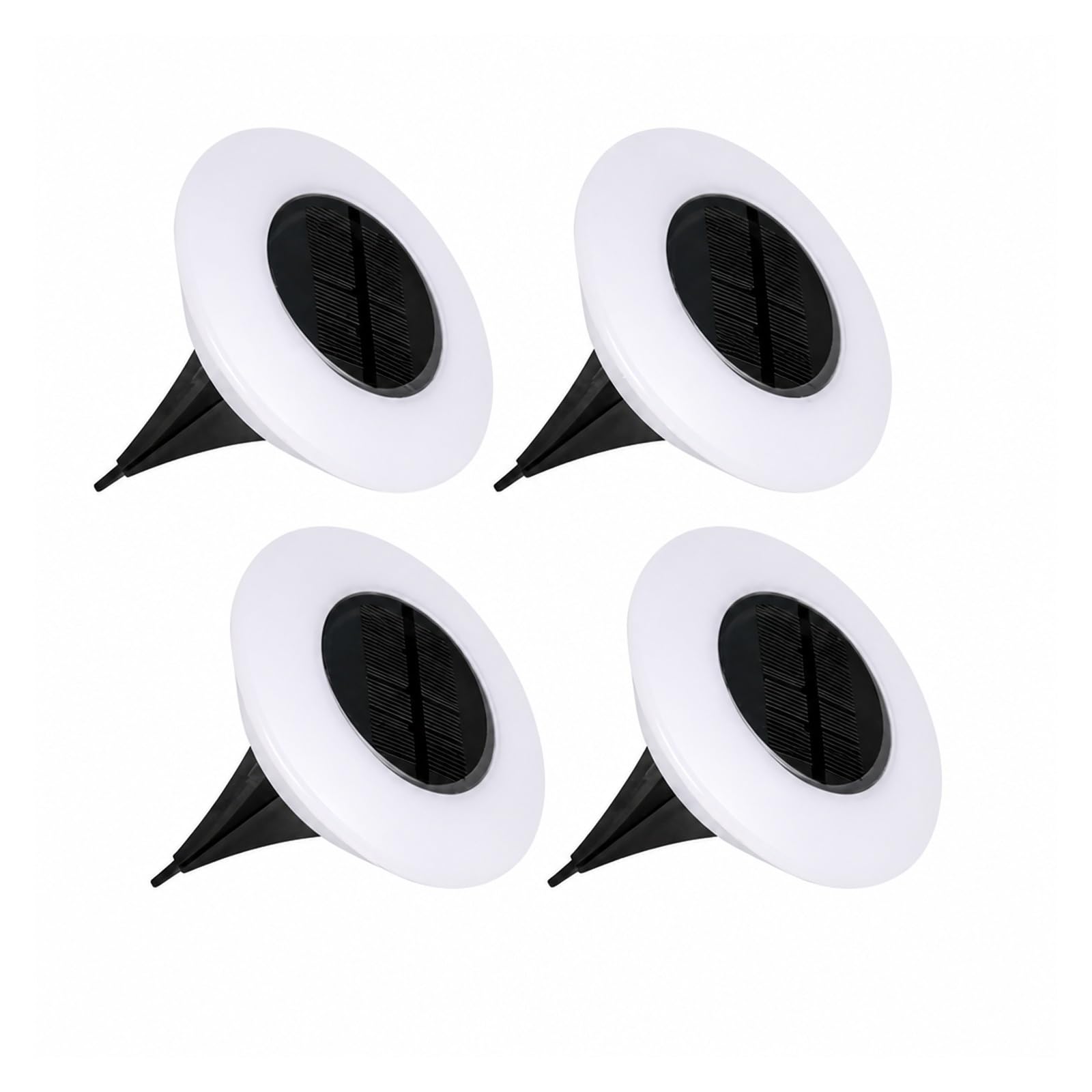 Lampy Solarne Naziemne, 4 Dekoracyjne Wodoodporne Światła Słoneczne Do Ogrodu Na Zewnątrz do ścieżki tarasowej(WHITE)