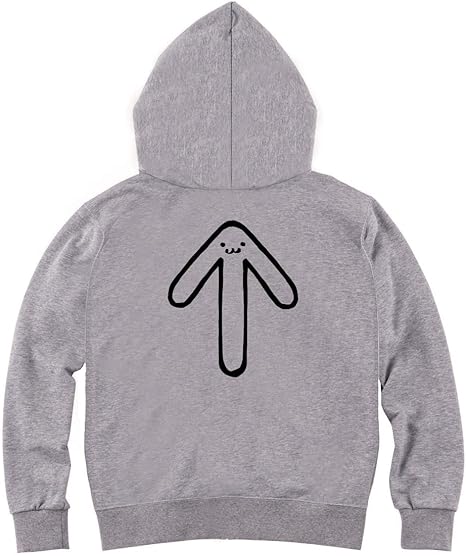 Amazon うえ 上 矢印 記号 文字 筆絵 イラスト おもしろ ジップ パーカー トレーナー パーカー 通販