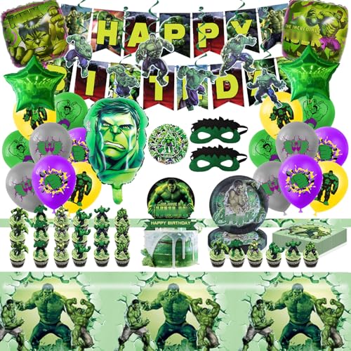 Décoration de ballons pour anniversaire de garçon, ensemble de fête d'anniversaire pour enfants de 136 pièces, comprenant assiettes, Serviettes, Nappe,...