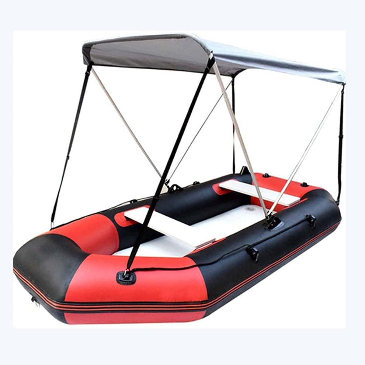 KANBUN Kayak, Canoa in Kayak Gonfiabile, Barca da Pesca a 2 Persone, Resistenza all'Usura Spessa in PVC, con Remi di Alluminio e Pompa ad Aria in Uscita Elevata