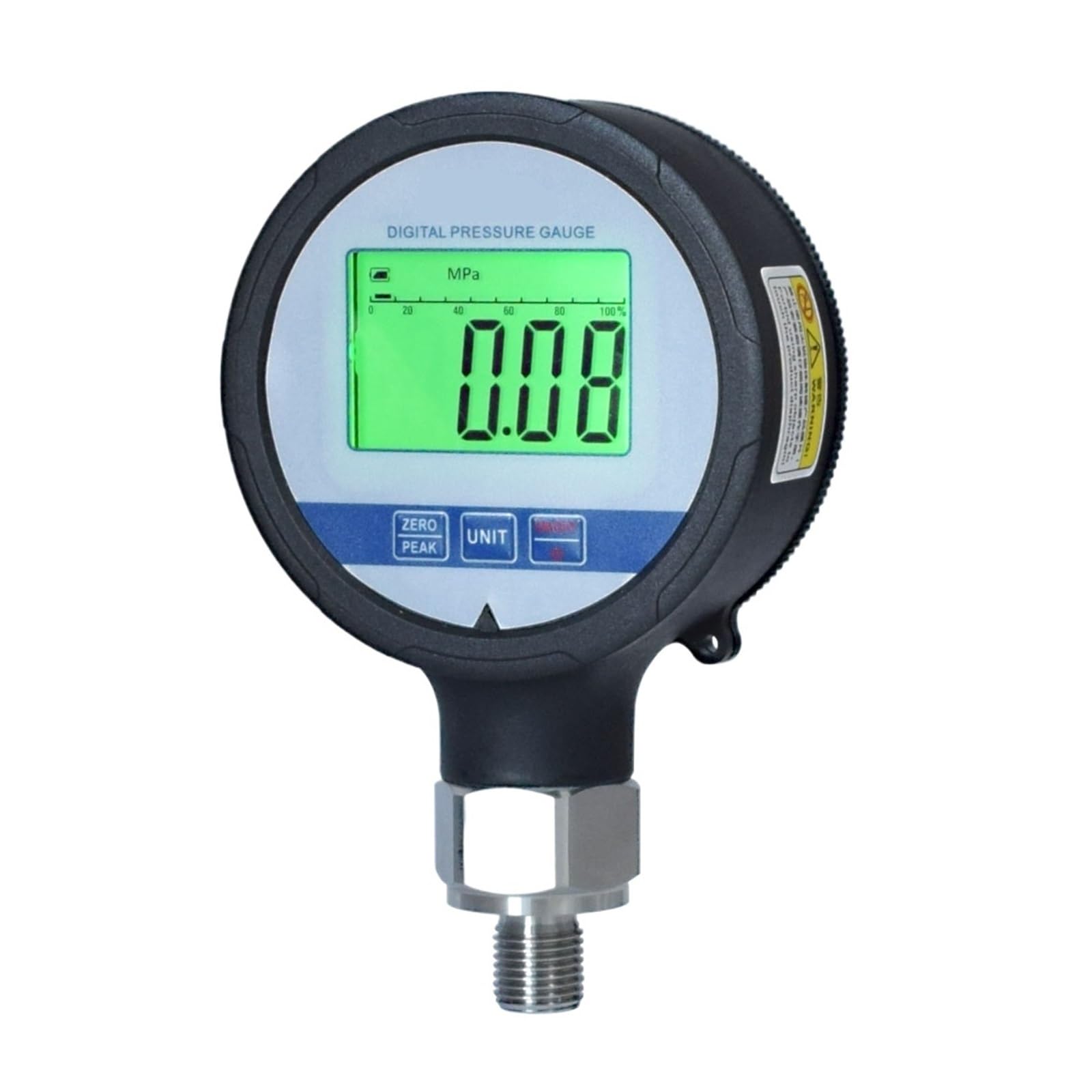 Manómetro digital de precisión, medidor de agua con manómetro de acero inoxidable de 80 mm(0-1MPa)