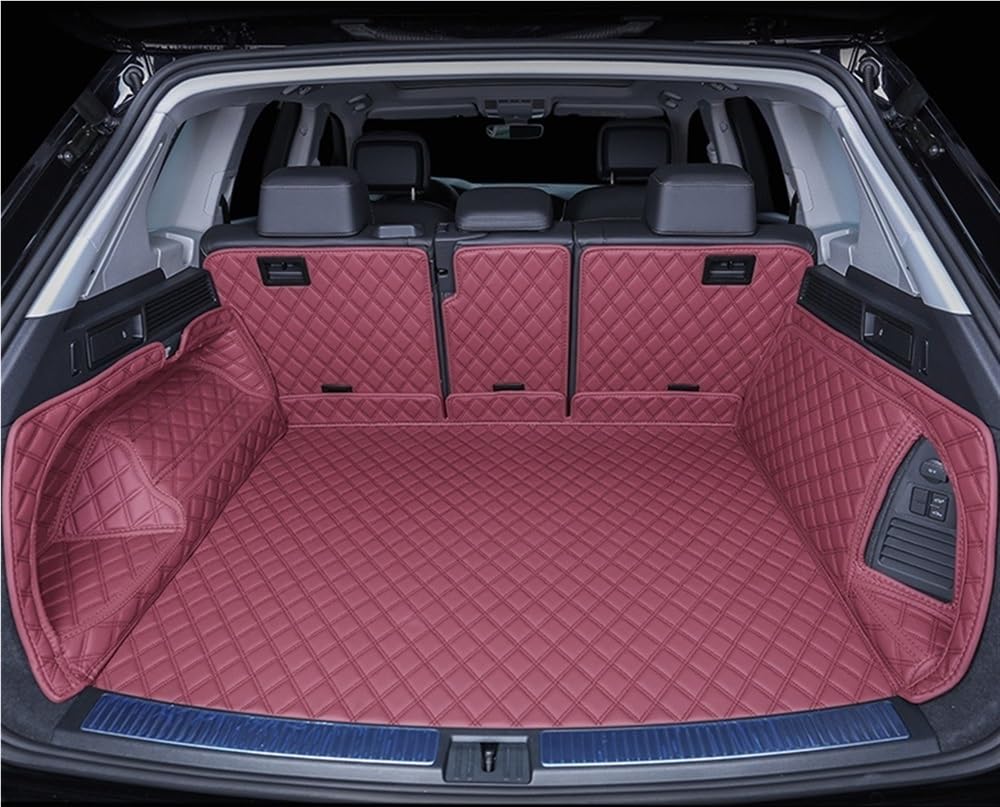 Vasca bagagliaio auto Per Per Touareg 2019-2021 | Veicolo Bagagliaio Tappetini Bagagliaio Tappetini Custom PU Accesorios(Wine red)