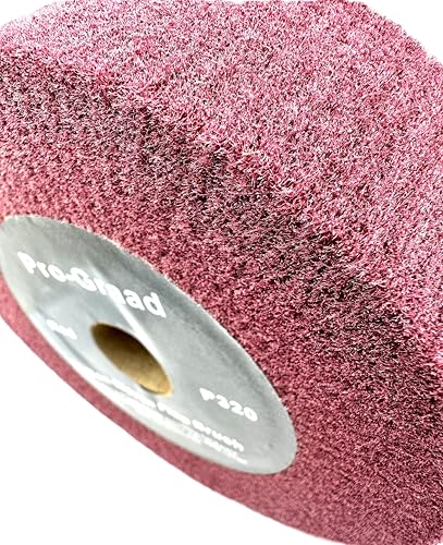 Image of 6 inch x 2 inch x 1 inch Arbor Red Bench Grinder Polishing Wheel, 320 Grit, Tight Weave, Great for refurbishing Golf Clubs and Metal, Non-Woven Wheel for Copper, Metal, Finishing, and Burnishing
