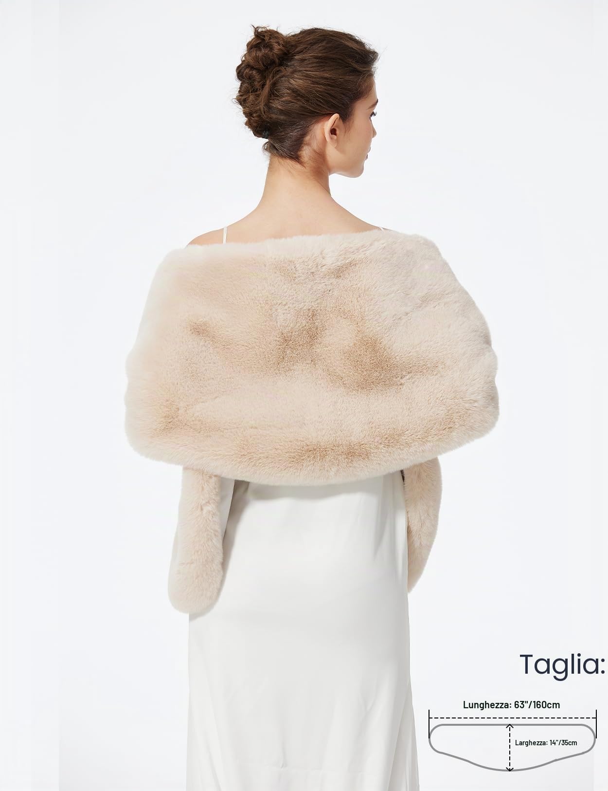 BEAUTELICATE Stola Pelliccia Donna Sciale Sciarpa Coprispalle Elegante per Matrimonio Invernale Sposa Damigella Cerimonia
