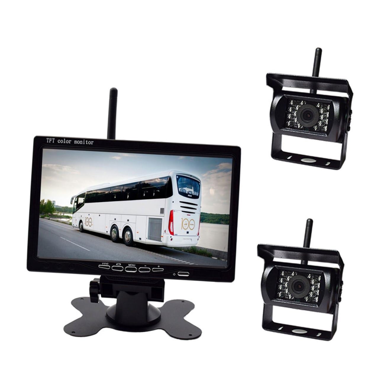 Monitor Tft a Color de 7 Pulgadas para Camión, Negro