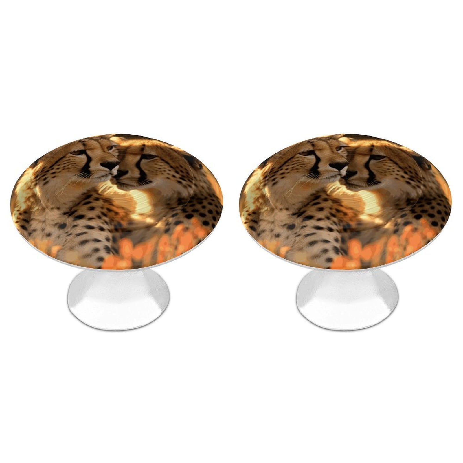 NTVOWPZO Cabinet Handles Round Drawer Pulls Cheetah Love Dresser Knobs for Cabinets and Drawers Handle for Bathroom Cupboard Drawers Cabinet Pulls for Kitchen Door