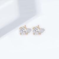 Vista 7 de Tienda Collection Yellow Gold Plated, Platinum or Rose Gold Plated Sterling Silver Infinite Elements Cubic Zirconia Stud Earrings White, Blue
