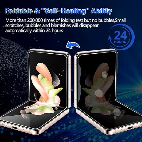 Miniatura 4 de CYCFAIML Protector de pantalla de privacidad 8 en 1 para Samsung Galaxy Z Flip 5, 2 películas plegables interiores de TPU negro suave, 2 protectores