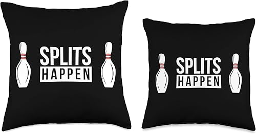 Miniatura 3 de Bowling Skittles Pin Bowling Pins Bowler Apparel Splits Happen Pin Skittles Bowling Club - Almohada de 18 x 18 pulgadas, multicolor