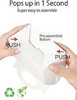 Vista 2 de Happyhiram 50 piezas de cajas de regalo para fiestas - Blancas, cajas de caramelos de 6 pulgadas con asa - Bolsas de papel para galletas