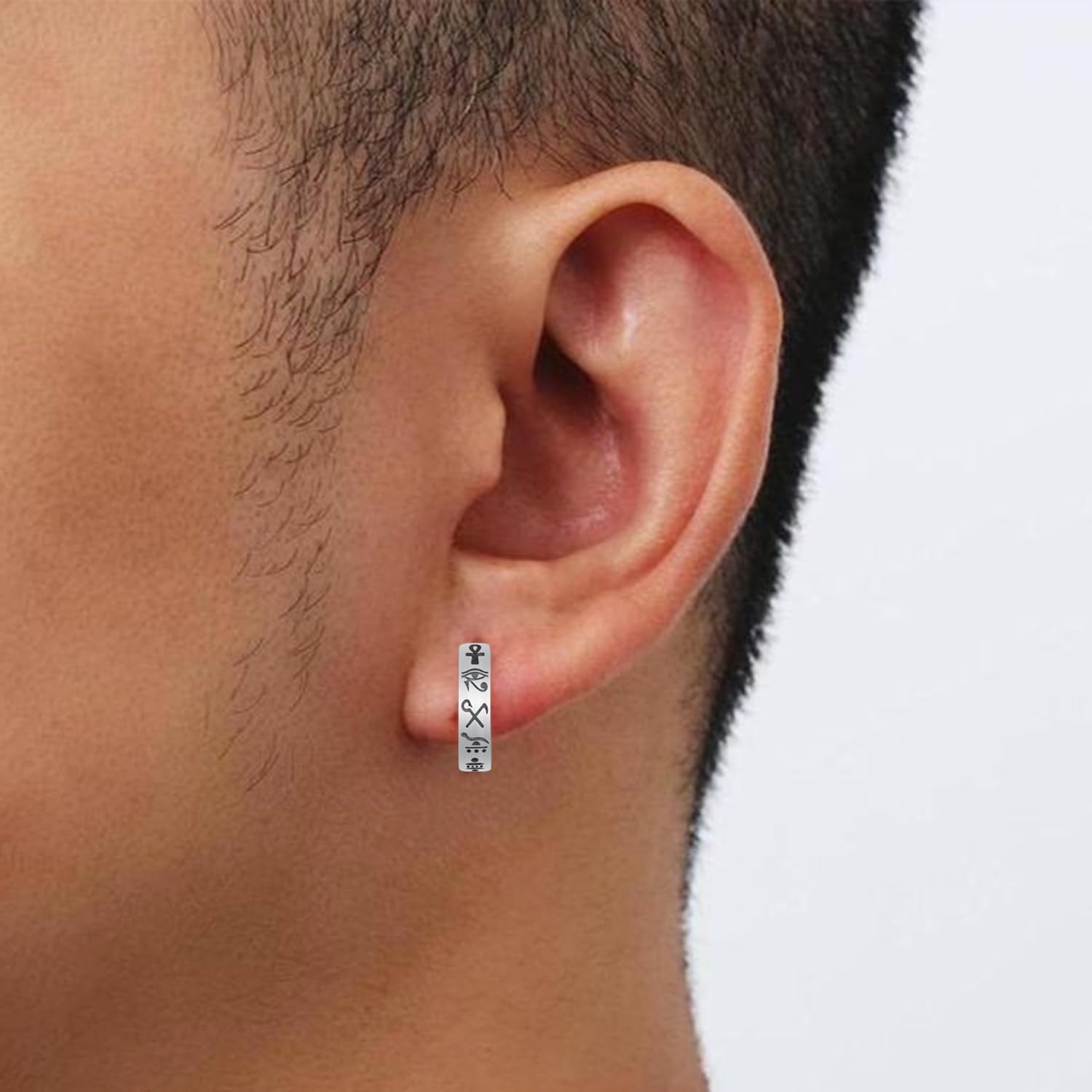 Egyptian Earrings 925 Sterling Silver Eye of Horus Earrings Ankh Hoop Earring Egyptian Jewelry Gifts Women Men Birthday Gifts - Image 5