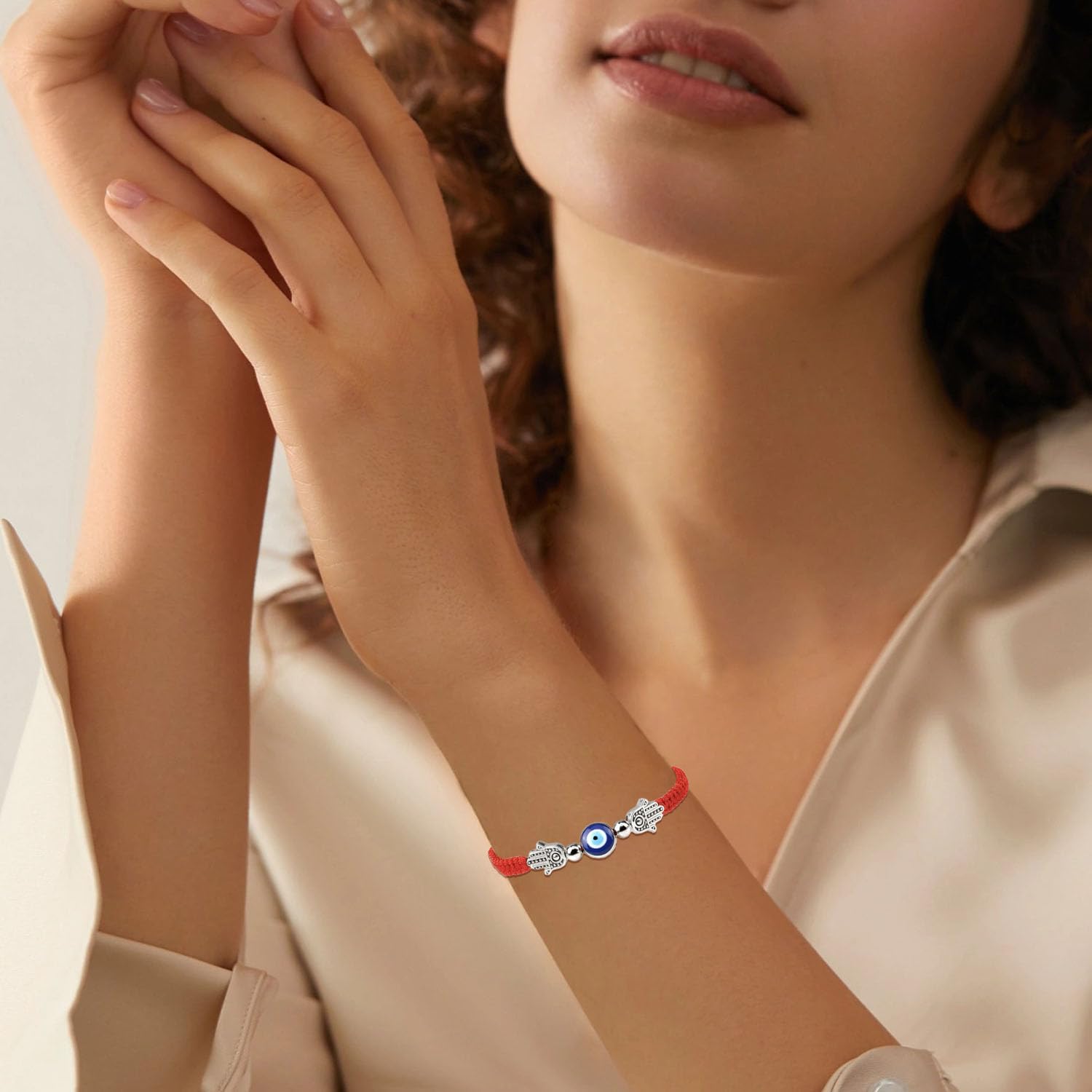 Hamsa Evil Eye Red String Bracelet for Men Women Men Handmade Rope Lucky Protection Bracelet - Image 4