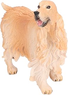 Bannt Cocker Spaniel Model, Plastic Cocker Spaniel Figures, Unique Home Decoration Learning Simulation PL127‑1543 Yellow