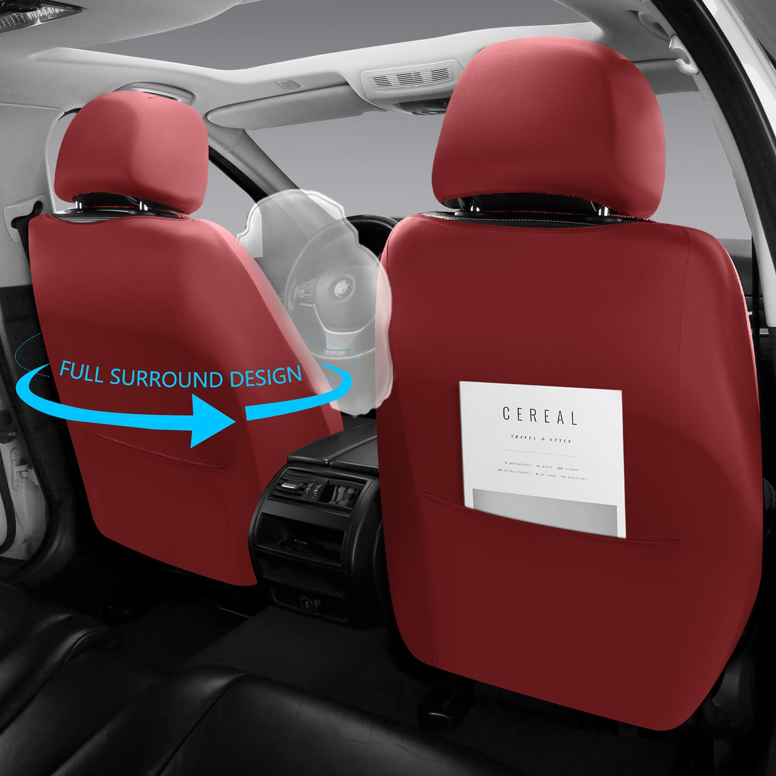 NS YOLO Full Coverage Leather Car Seat Covers Full Set Waterproof Seat Covers for Cars SUVs Pick-up Truck — view 4