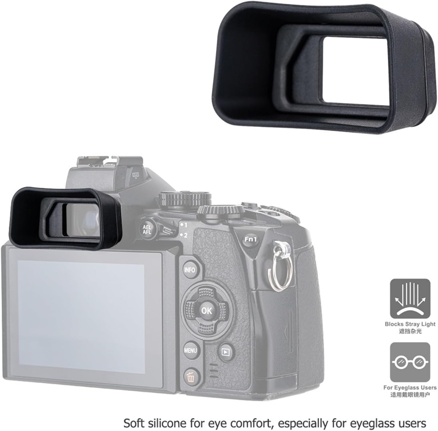 Camera Eyecup Viewfinder Eyepiece for Olympus OM-D E-M1 Mark II OMD E-M1 III Camera Eye Cup Replace for Olympus EP-13 EP-12 Eyeshade
