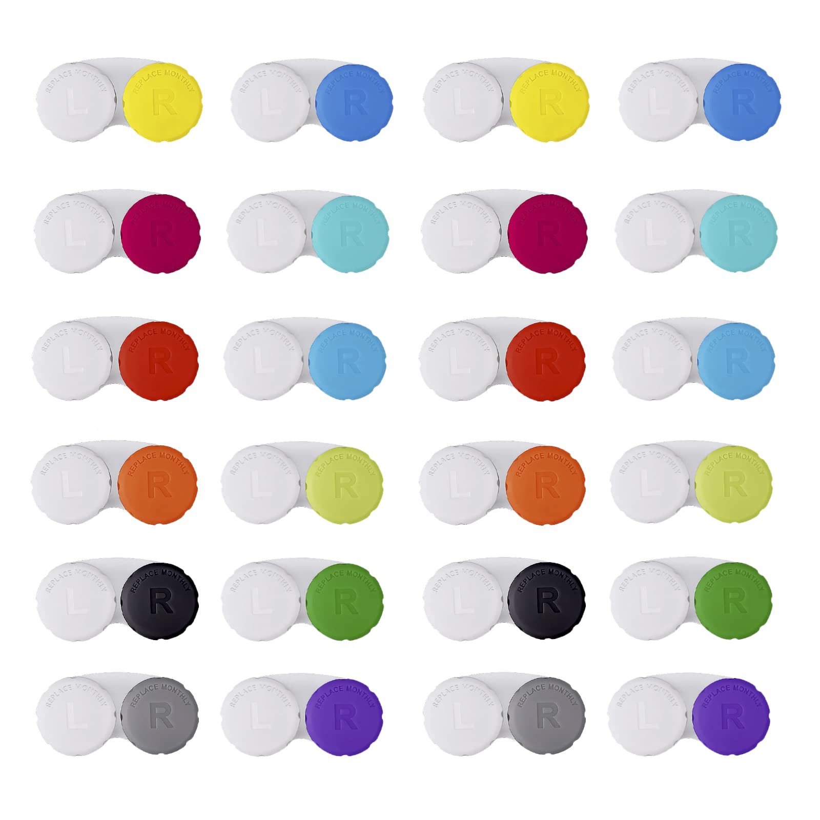 Lasiyanor 24PCS Colorful Contact Lens Cases, Immersion Kit
