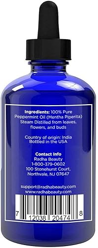 Miniatura 4 de Radha Belleza aceite esencial de menta 4 onzas, 100% puro & natural, menta peperita, grado terapéutico