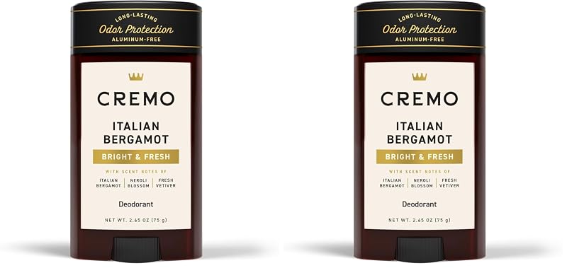 Desodorante Cremo Italian Bergamot sem alumínio, Pacote com 2 unidades de 75 g
