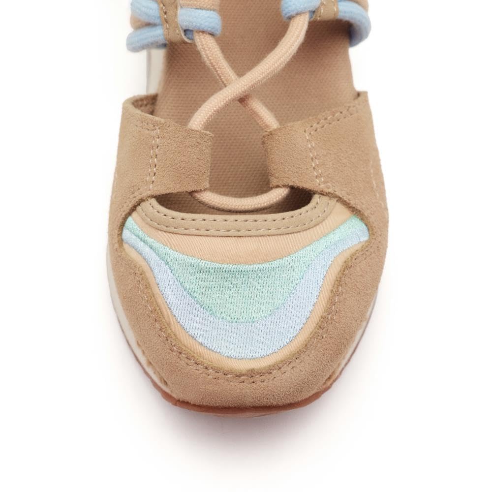 Zapatillas Abiertas Piel CUÑA Rafia Bridport