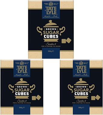 Brown Sugar Cubes 3X500g - Tea, Coffee, Cocktails, and Baking | Rich Caramel Flavour and Golden Colour | Ideal for Entertaining, Caf s, Gift Hampers, and Everyday Use
