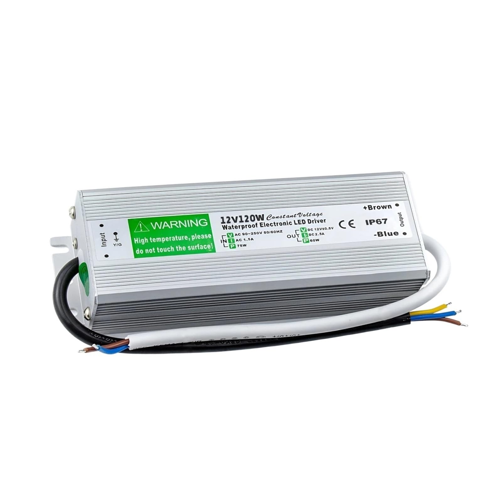 Trasformatore driver LED, DC12V, 120W, IP67, AC230V, Impermeabile