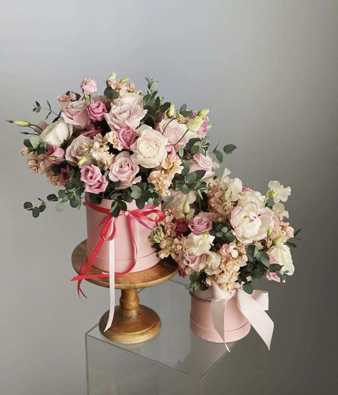 Premium Quality Round Flower Box, Gift Boxes for Luxury Flower and Gift Arrangements, Set of 3 pcs (Pink) - Image 2