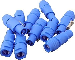 10PCS 3-Pin Male Power Connector 20A 250V AC Speaker-Plug DMX-Stage Light Cable Adapter Blue White ABS Electrical Outlet Switch Accessories(Blue)