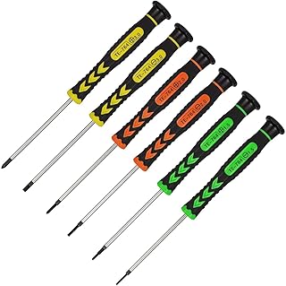 6Pcs Precision Screwdriver Set, Magnetic Screwdriver Kit, Security Torx Screwdrivers and Phillips Screwdrivers with Non-sl...