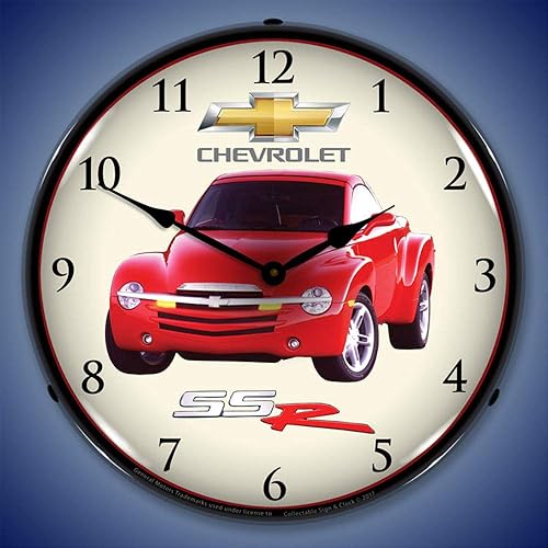 Miniatura 2 de Chevrolet SSR Reloj de pared LED, Retro/Vintage, iluminado, 14 pulgadas