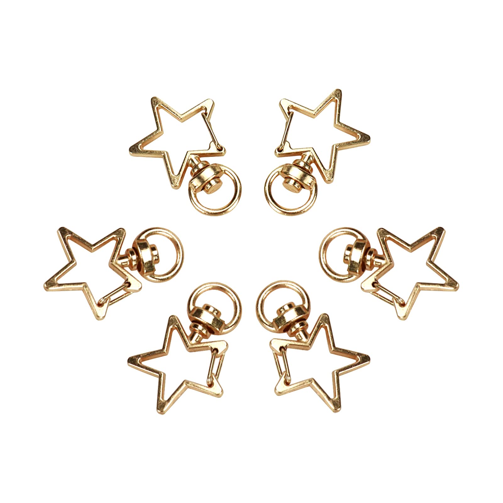 PATIKIL Star Keychain Clip – 6-Pack Zinc Alloy Trigger Snap Hooks, Black, 18mm Inner Diameter