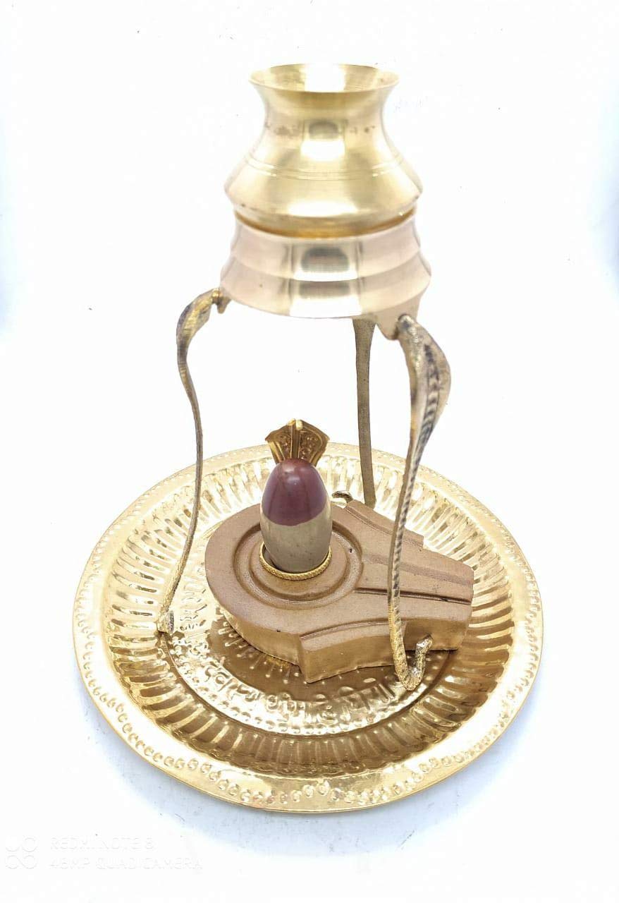 Shiv Shakti traders Shivalingam with Yoni Base, Jaldhara and Snake (Multicolour)