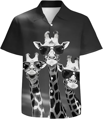 Mens Hawaiian Shirts Short Sleeve 3D Graphic Button Down Shirts Tropical Holiday Beach Shirts