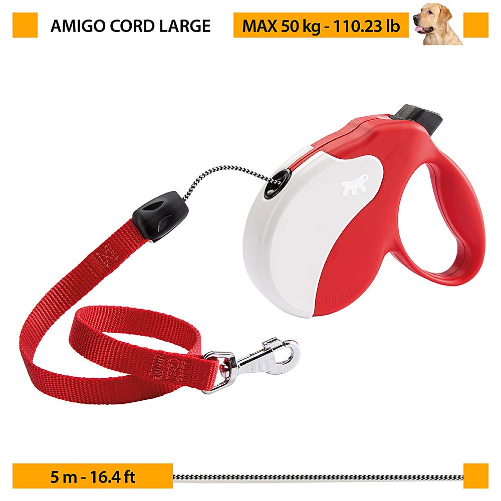 Ferplast Smycz dla psa AMIGO CORD L, wysuwana tasiemka, 5 m, maks. 50 kg, fioletowa