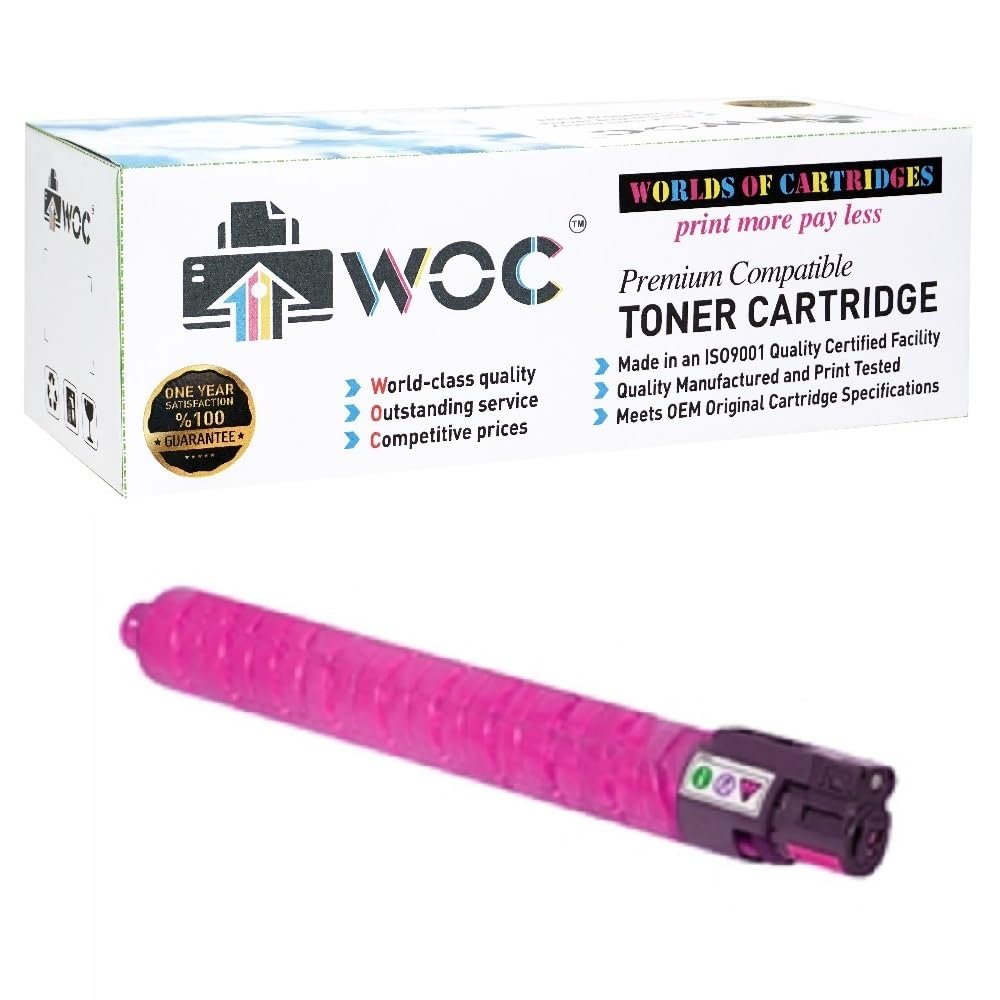 WORLDS OF CARTRIDGES WOC Compatible Toner Cartridge Replacement for Ricoh 841681 / 841753 / Type MP C5502 (Magenta) for Use in MP C4502 / C5502