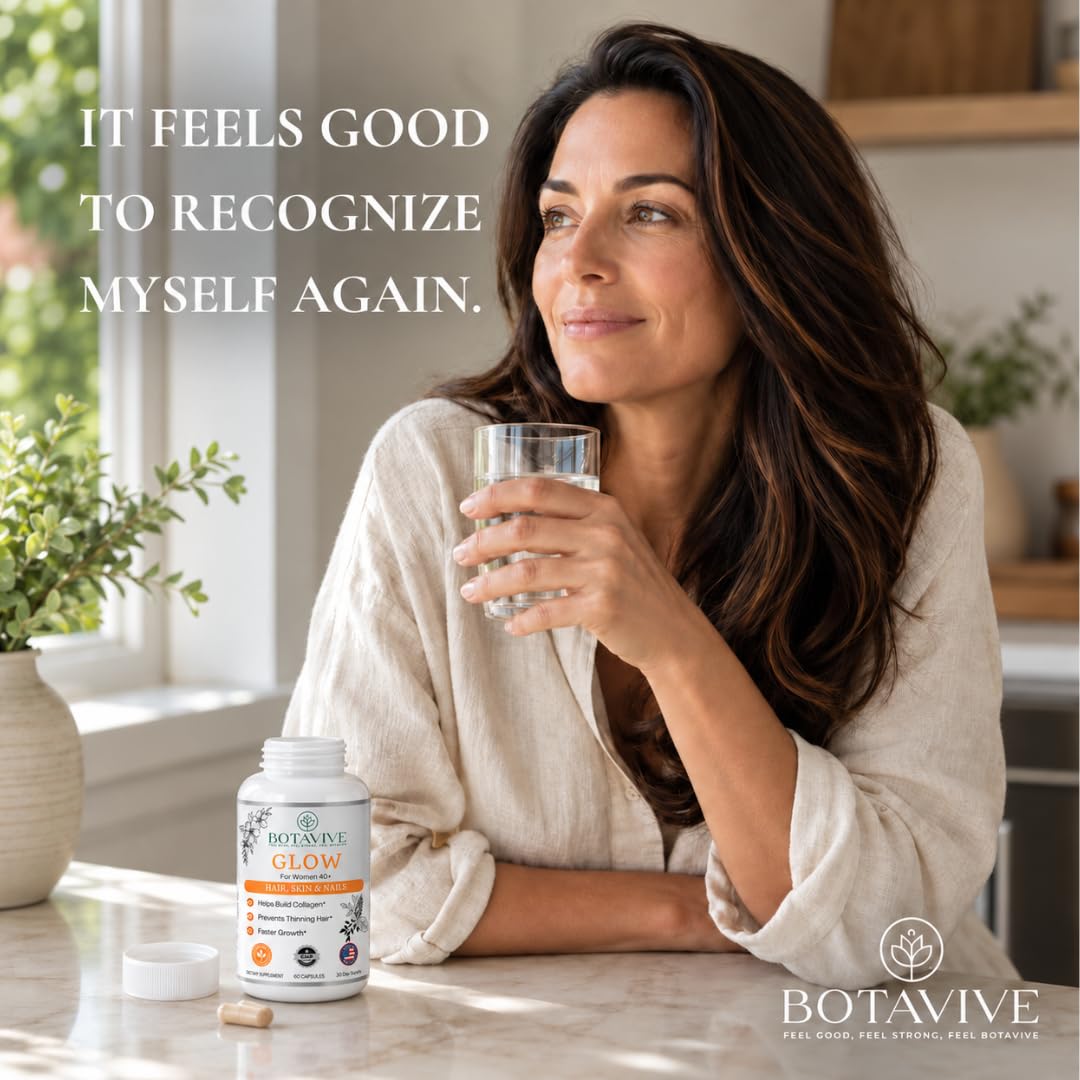 Botavive Glow Menopause Hair & Skin Supplement for Women Over 40, 60 Count — Amazon image 3