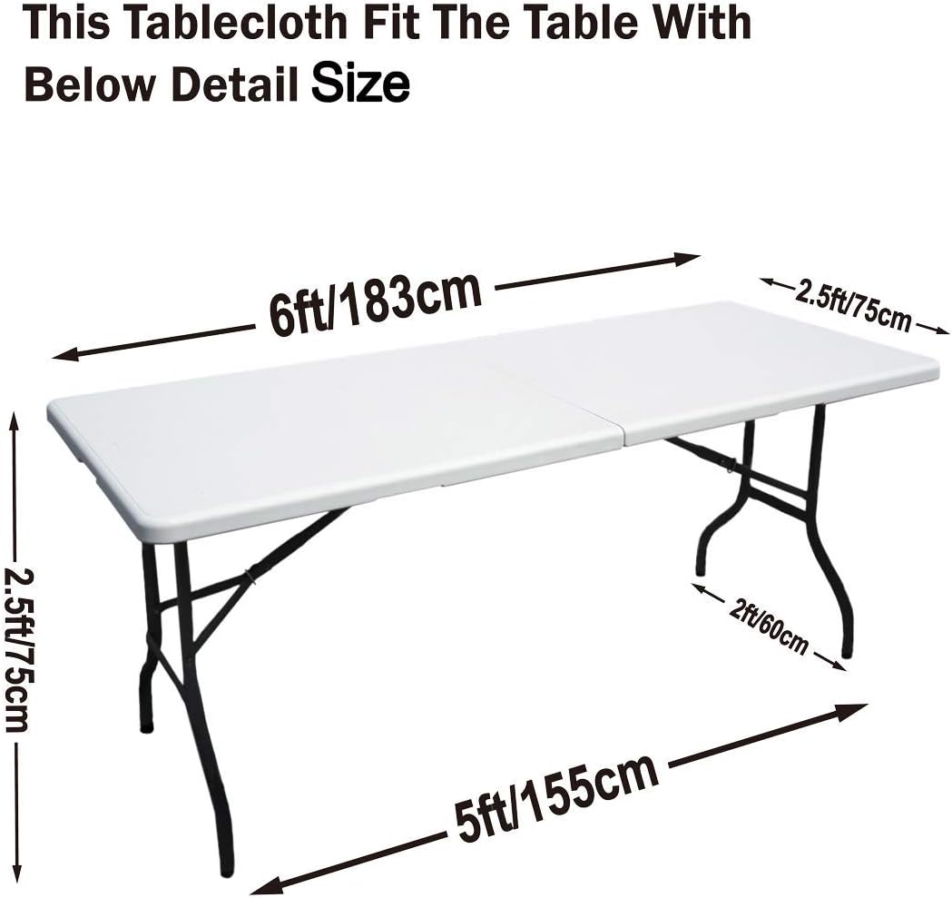 ABCCANOPY 6FT Spandex Tablecover and 6ft Spandex Open Back Table Cover Fitted Polyester Tablecloth Stretch Spandex Tablecover-Table Toppers