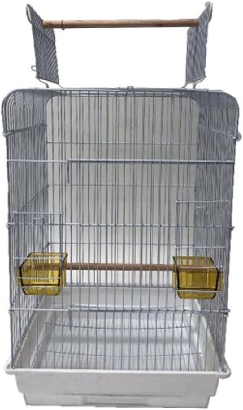 YML 3/4-Inch Bar Spacing Open Top Small Parrot Cage, 18-Inch by 18 by 27-Inch, Top Closed, White