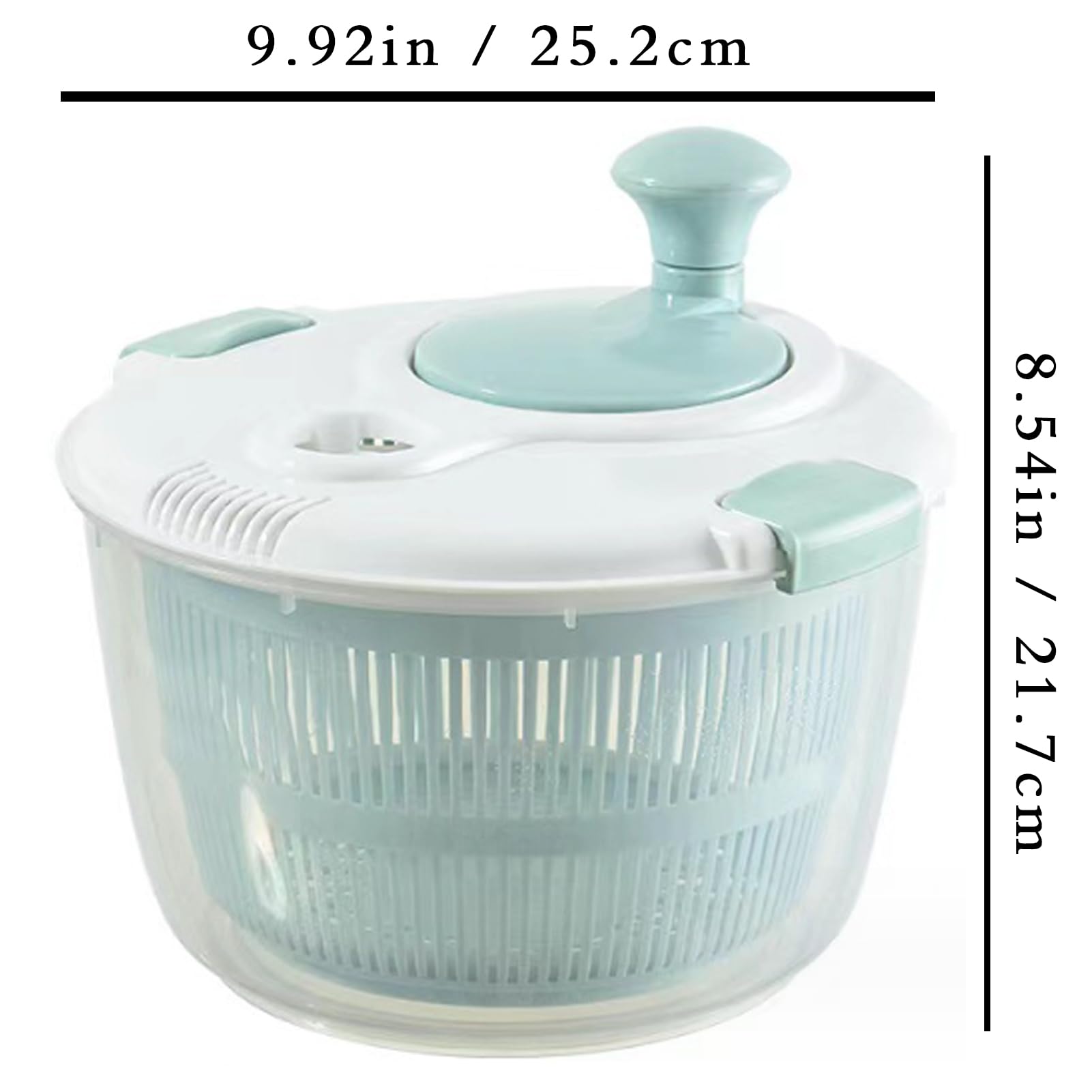 Centrifuga for insalata multiuso Centrifuga manuale grande for lattuga, design staccabile a doppio strato da 5 litri Lavatrice for frutta e verdura con chiusura del coperchio e maniglia girevole for l