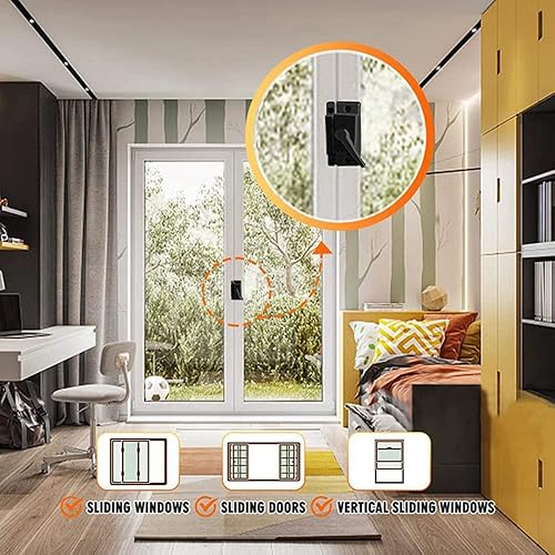 Miniatura 8 de Paquete de 10 cerraduras de ventana blancas de repuesto para ventanas correderas verticales y horizontales para ventanas correderas verticales y