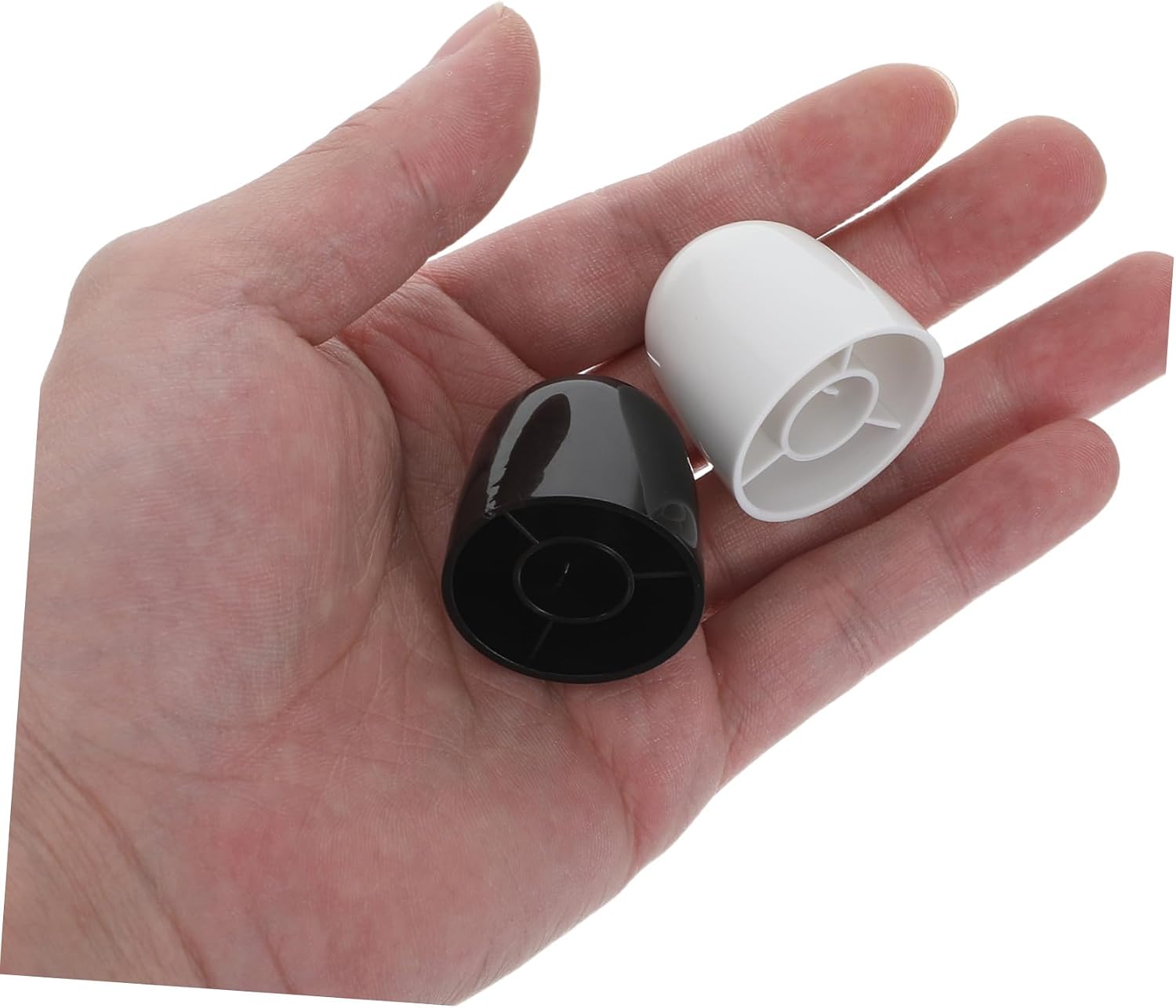 Artibetter 8pcs Decorative Toilet Bolt Caps Floor Mount Covers for Bathroom Toilet Bowl Screws Plastic Nut Covers Universal Fit White and Black