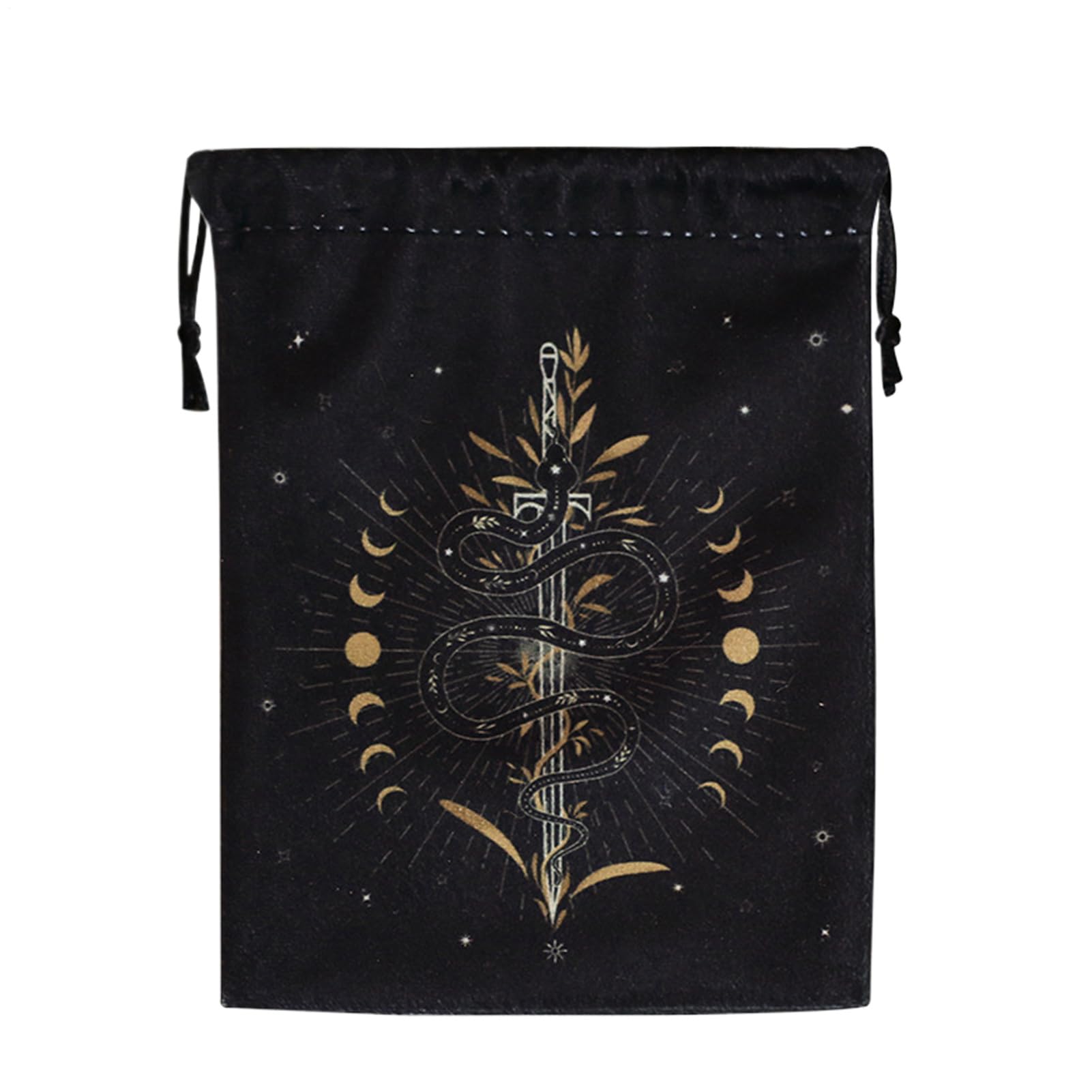 Velvet Tarot Bag,Velvet Jewelry Wrap Bags with Drawstrings | Printed Jewelry Organizer Dice Holder for Watch Rune Divination Supplies Crystal Spiritual Items Altar
