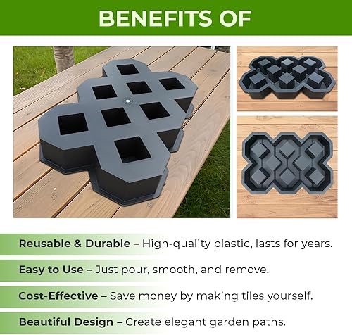 Miniatura 8 de Adoquines de césped de hormigón Breeze Block pavimentación ladrillos molde ABS 0.157 in estacionamiento - Molde plástico para pavimentación de